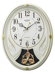 Rhythm Radio-controlled Wall Clock With 6 Melodies Small World Lily N