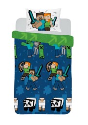 Minecraft Pixel Single Duvet Cover Reversible Bedding Set