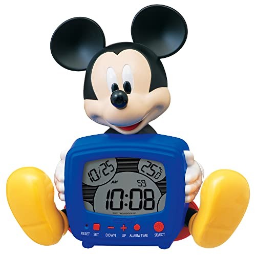 Seiko Disney Mickey Talking Alarm Clock Fd485a Blue Digital Desk Clock