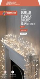 Premier 960 Led Cluster Multi-action Christmas Tree Lights Clear Cable