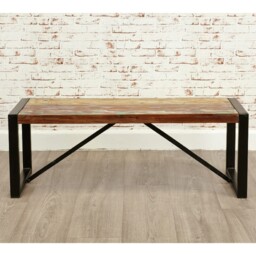 Reclaimed Small Dining Bench Urban Chic Rustic Wood Seating