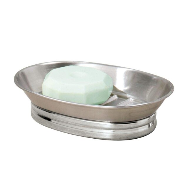 "Idesign 76050 York Metal Soap Dish/holder, Oval 4"" X 5.5"" X 1.5"","