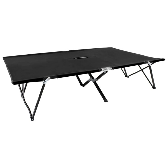 Two Person Folding Sun Lounger Beach Camping Bed Military Cot Steel