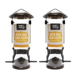 2 X Metal Bird Seed Feeder Premium Stainless Steel Hanging Feeding
