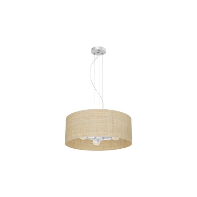 Marshall White/ Rattan Pendant Light 3xe27 Mlp7490