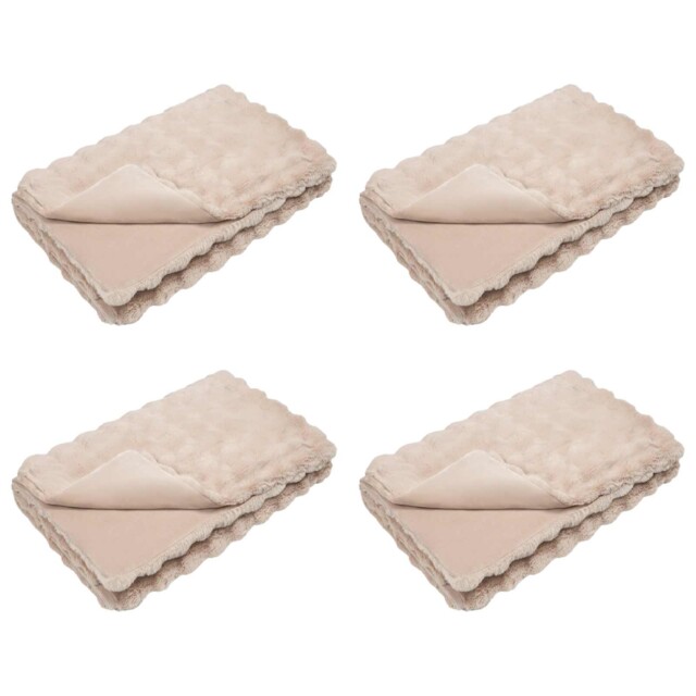 Anti-slip Faux Rabbit Fur Blanket Polyester Plush Winter Warm Indoor