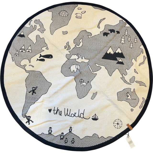 Oyoy World Round Soft Rug Mat Kids Room Map Design Playroom Nursery