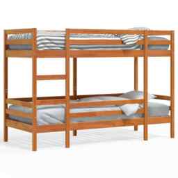 Bunk Bed Wax Brown 75x190 Cm Solid Wood Pine Vidaxl