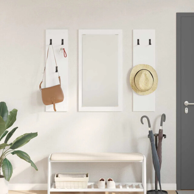 Wall-mounted Coat Rack White 96 X 1.5 X 90 Cm Engineered Wood Vidaxl