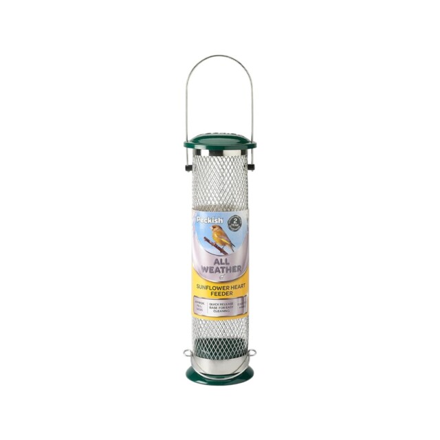 Peckish Large All Weather Sunflower Heart Metal Bird Feeder For Garden