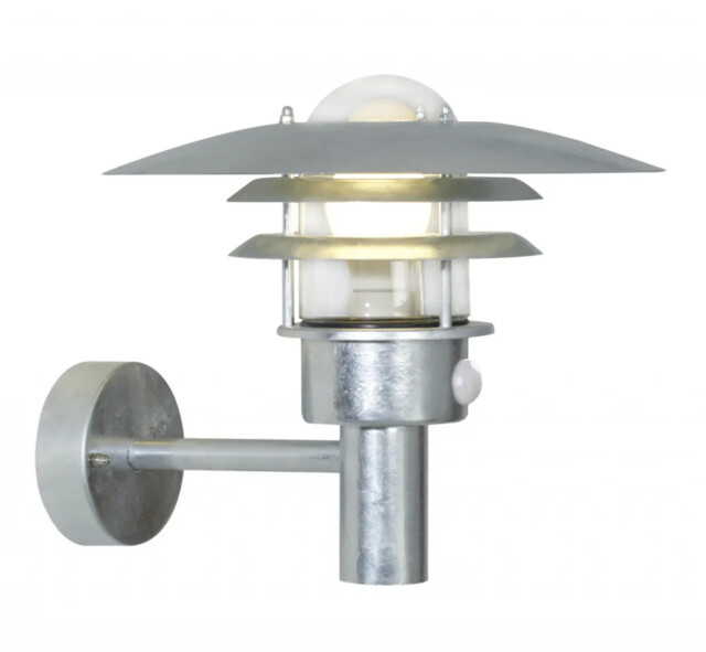 Outdoor Light Silver Lonstrup 32 Wall Ip44 Galvanized Steel Pir Motion