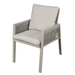 Dellonda Fusion Garden/patio Dining Chair With Armrests 6 Pcs Light