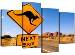 Australia Ayers Rock Kangaroo Canvas Wall Art Pictures Xl Prints 4083