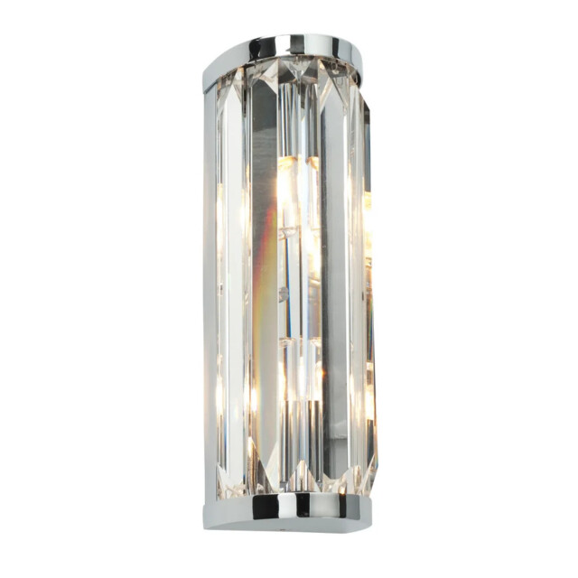 Bathroom Light Silver Shayla Semi Flush Wall Ip44 Crystal Chrome Saxby