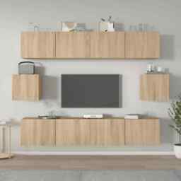 6 Piece Tv Cabinet Set Sonoma Oak Engineered Wood Vidaxl