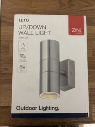 1x Stainless Steel Gu10 Wall Light Up Down Ip44 Double Indoor Outdoor