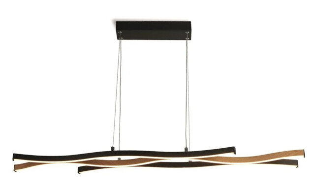 Ceiling Light Black Bloom Led Bar & Wood Cct Searchlight 32104-1bk
