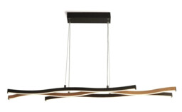 Ceiling Light Black Bloom Led Bar & Wood Cct Searchlight 32104-1bk