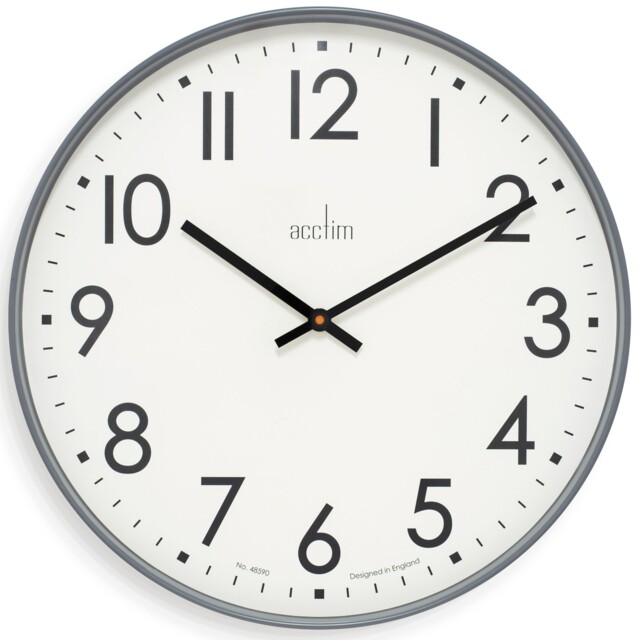 Acctim Ashridge Large Wall Clock Quartz Contemporary Statement Dark
