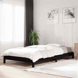 Stack Bed Black 90x200 Cm Solid Wood Pine Vidaxl
