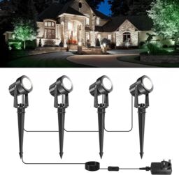 12w Led Garden Spotlights 4-pack, Ip65 Waterproof Landscape Lights,