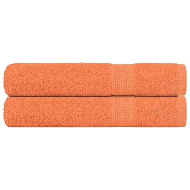 Sauna Towels 2 Pcs Orange 80x200 Cm 360 Gsm 100% Cotton Vidaxl