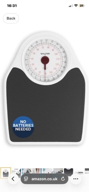 Salter Mechanical Bathroom Scale Doctor Style 150kg Capacity Black