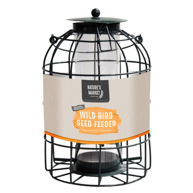 Nature's Market Large Seed Feeder - Wild Birds - With Squirrel Guard