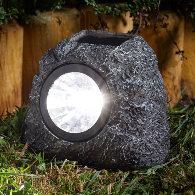 4pk Solar Rock Lights - Spotlight, Led, Garden, Natural Look, Super