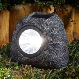 4pk Solar Rock Lights - Spotlight, Led, Garden, Natural Look, Super