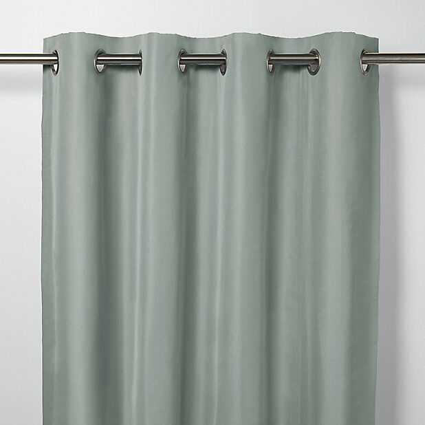 Klama Blue Grey Plain Blackout Eyelet Curtain (w)140cm (l)260cm,