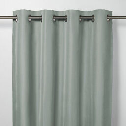 Klama Blue Grey Plain Blackout Eyelet Curtain (w)140cm (l)260cm,