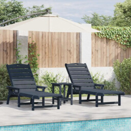 Garden Lounge Furniture Reclining 2 Pcs Navy 53 X 195.5 X 30cm Vidaxl