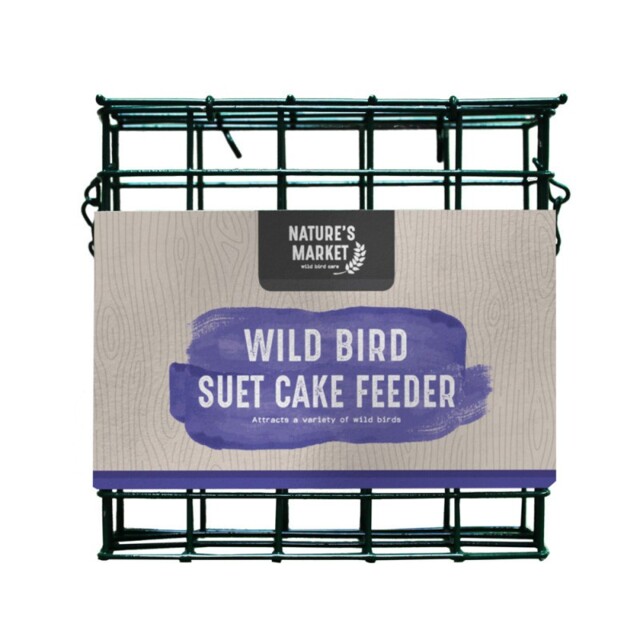 Wild Bird Suet Cake Cage Feeder - Hanging Loop - Nature's Market -