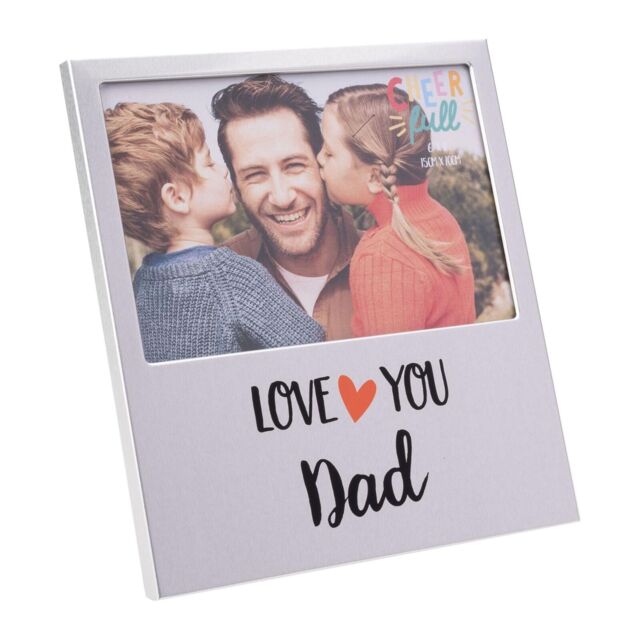 Aluminium 6' X 4' Photo Frame With Wording - Love You Dad