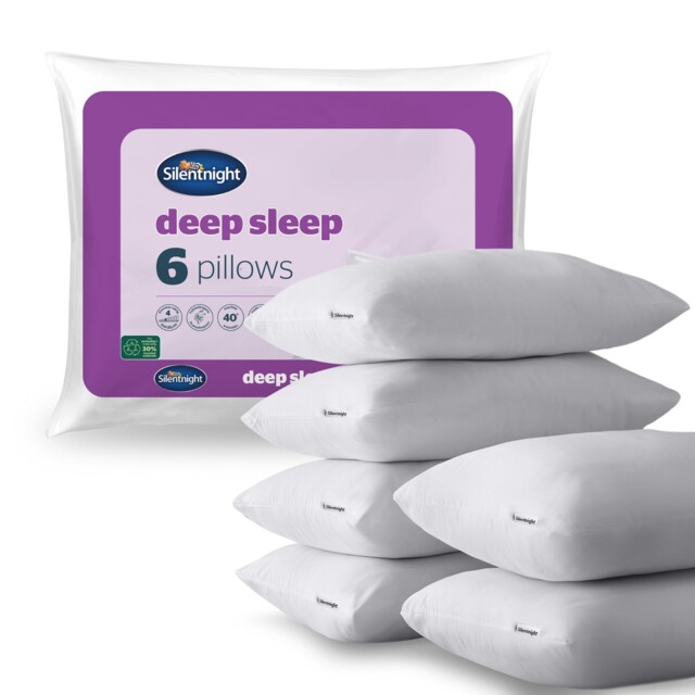 Silentnight Deep Sleep Pillows 6 Pack Hypoallergenic Soft Medium