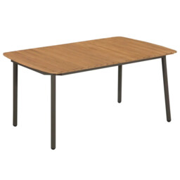 Garden Table 150x90x72cm Solid Acacia Wood And Steel Vidaxl