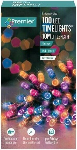 Premier 100 Led Battery Operated Multi-action Christmas Tree Light