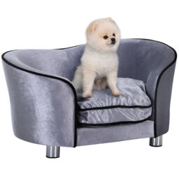 Pawhut Dog Sofa Bed Pet Chair Kitten Couch W/ Wooden Frame Storage