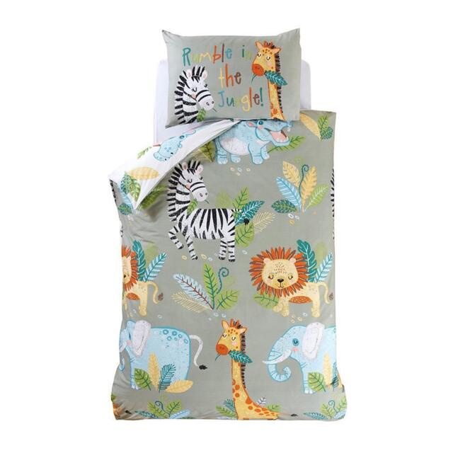 Rumble In The Jungle Single & Junior Duvet Cover Set Safari Animals