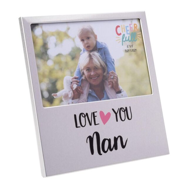 Aluminium 6' X 4' Photo Frame With Wording - Love You Nan