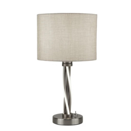 Table Light Silver Vegas Satin Searchlight 7564ss