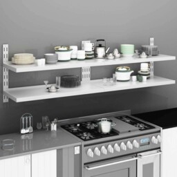 Set Of 2 Floating Wall Shelves 2 Tier Stainless Steel Kitchen Bathroom