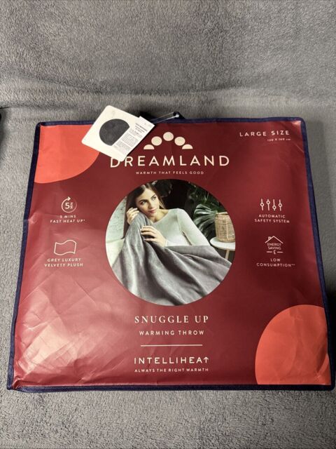 Dreamland Intelliheat Electric Throw Luxury Snuggle Up Warming Grey