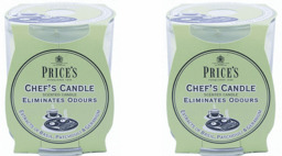 2x Price's Chef's Candle In Glass Jar - Eliminates Cooking Kitchen
