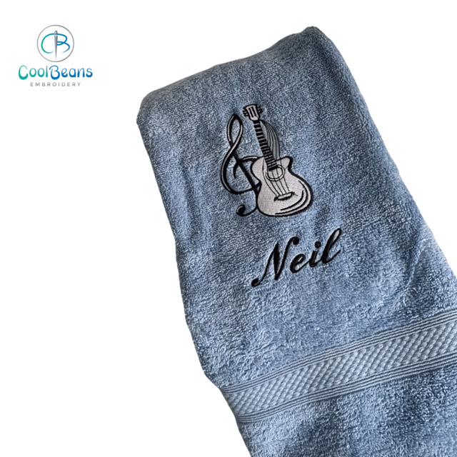 Guitar Towel - Personalised - Flannel / Hand Towel / Bath Towel