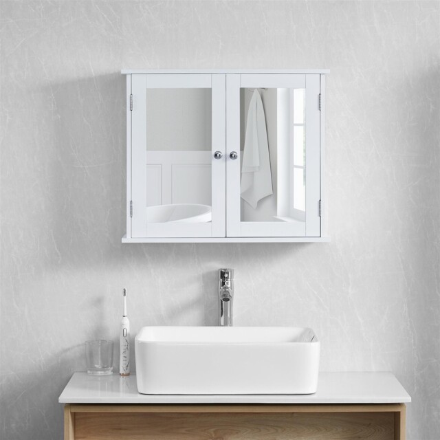 Priano Bathroom Cabinet Single Double Wall Mounted Mirrored Drawer