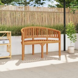 Outdoor Patio Wooden Banana Bench Solid Teak Wood Garden Benches Chair