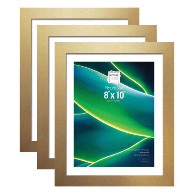 "[set Of 3] Gold Photo Frame 4x6""/5x7""/6x8""/8x10""/a4 Certificate Glass"