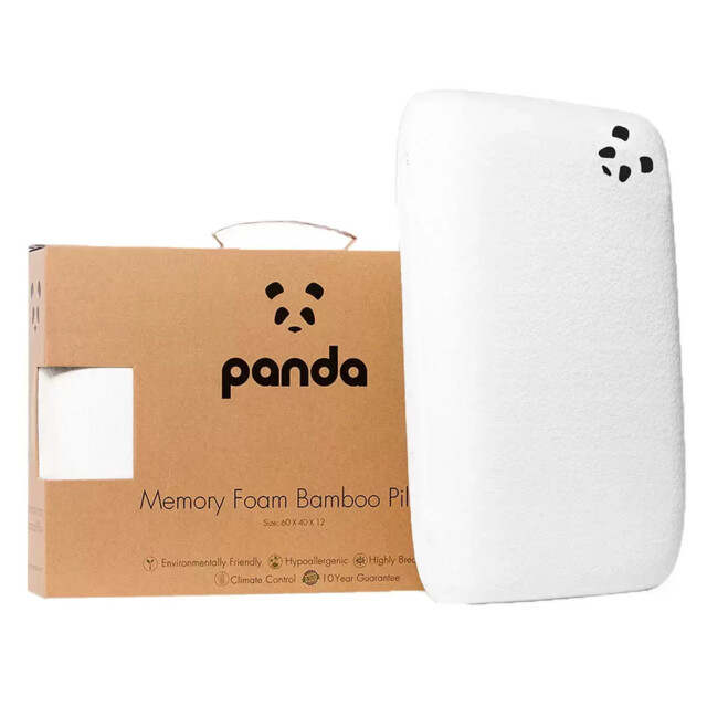 Panda Memory Foam Bamboo White Pillow Tripe Layer Soft Luxury